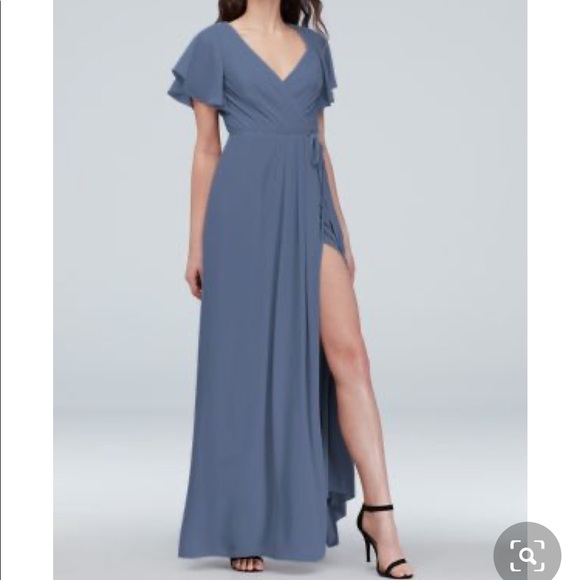 steel blue plus size bridesmaid dresses